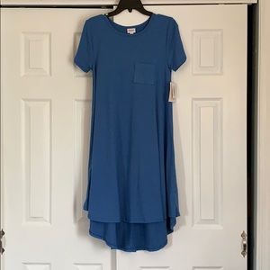 LulaRoe xxs Carly Dress in Heathered Blue